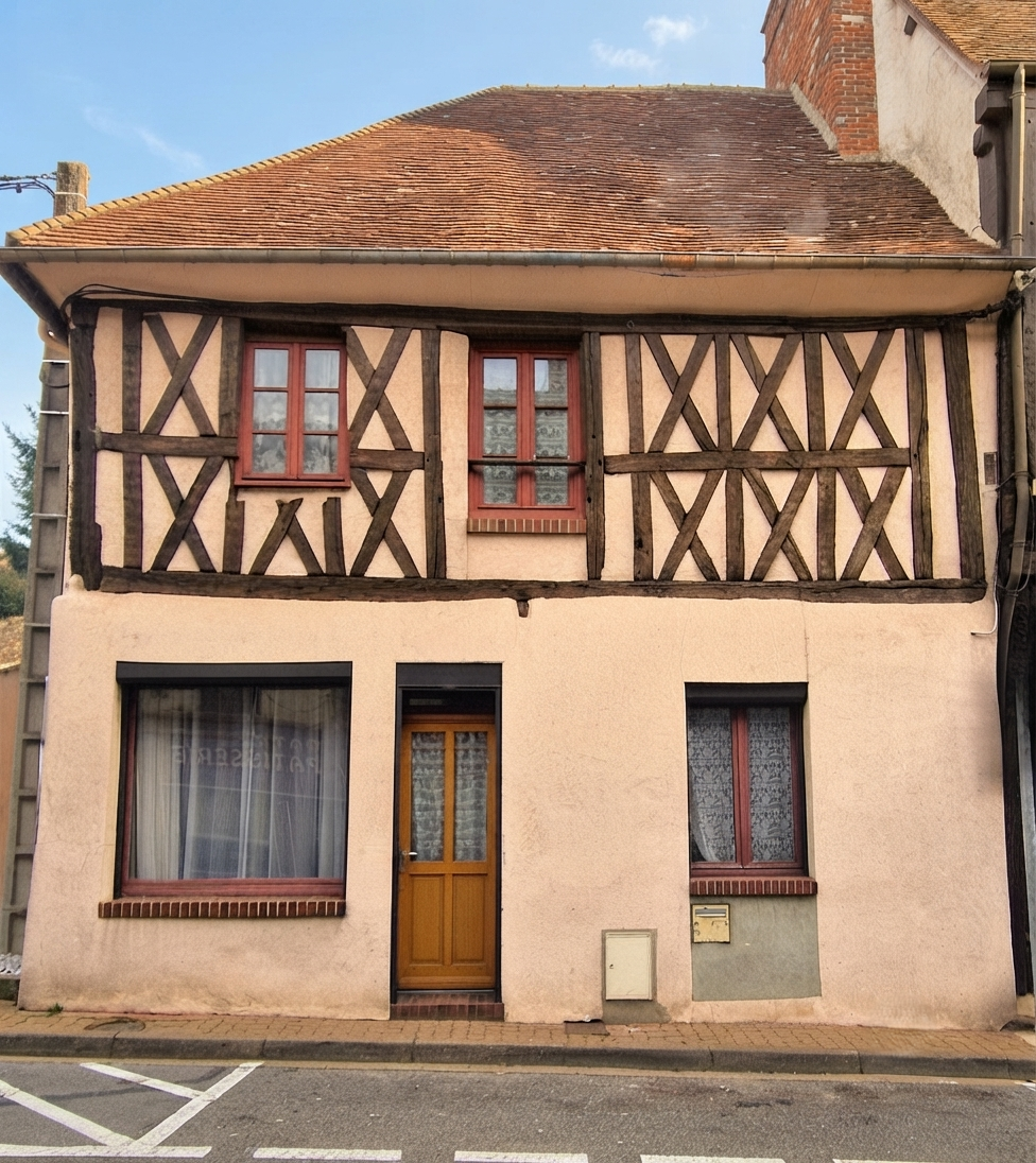 Maison ancienne à colombages, 2 chambres, centre Nonancourt !NONANCOURT